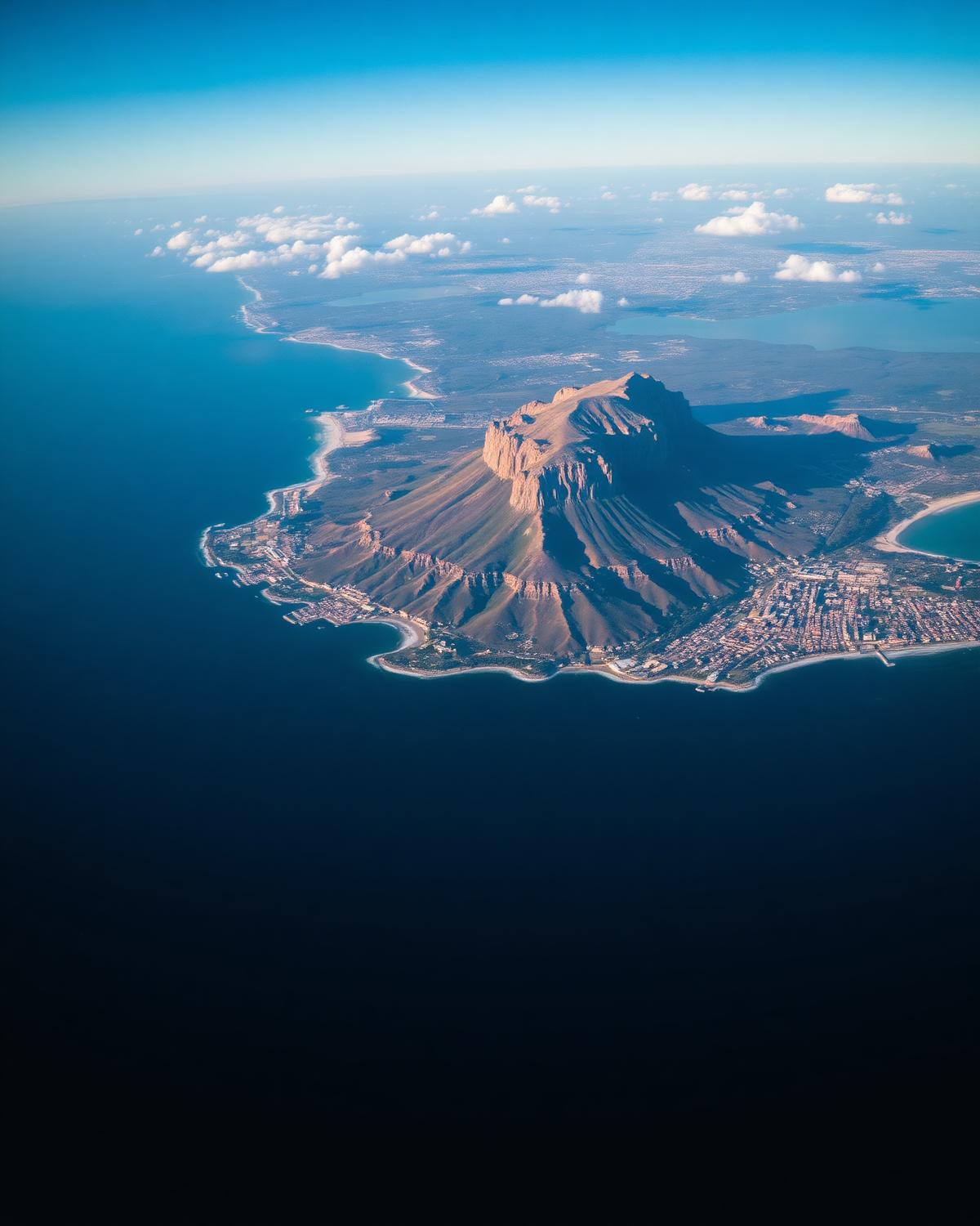 Aerial view of the Cape coastline on a tailor-made South Africa journey
