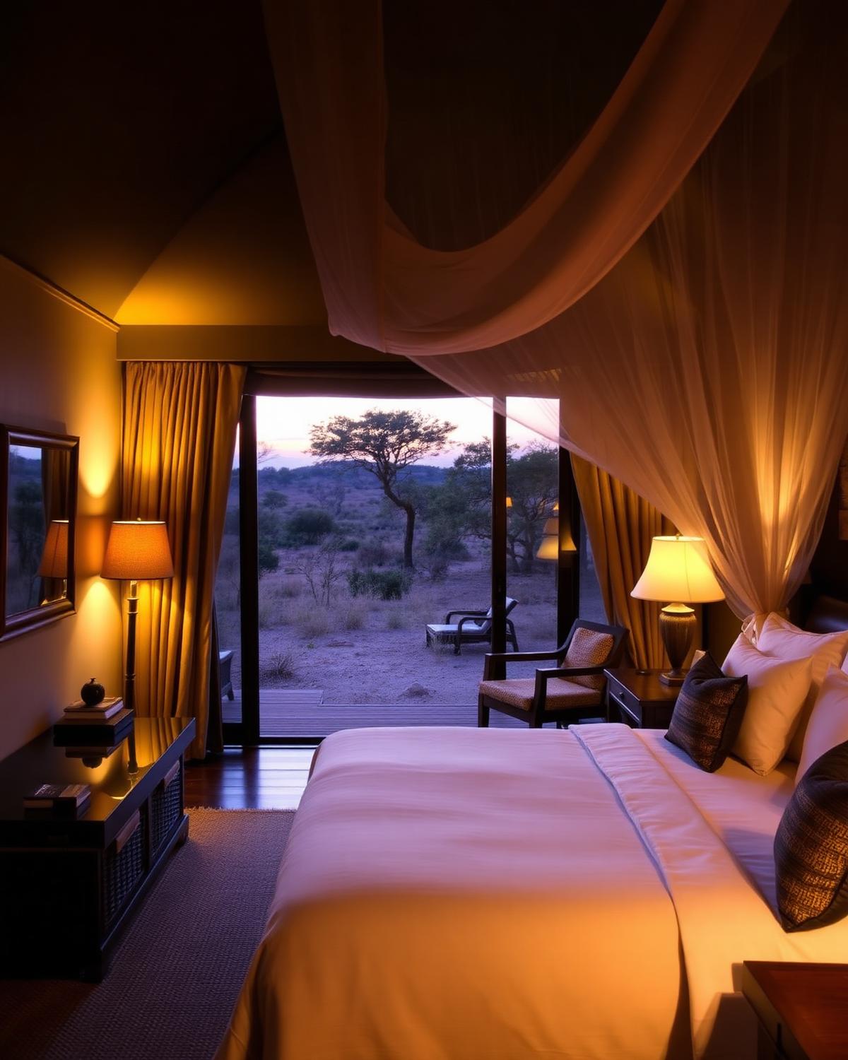 Contemporary safari lodge suite prepared for a private holiday